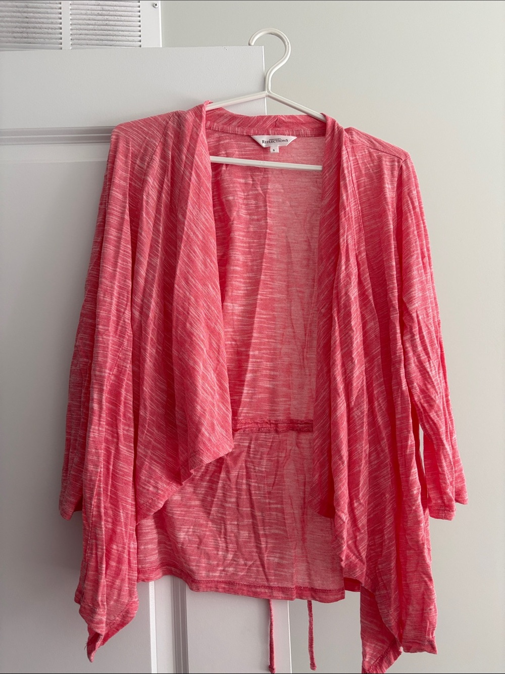 Northern Reflections Pink Open-Front Draped Cardigan